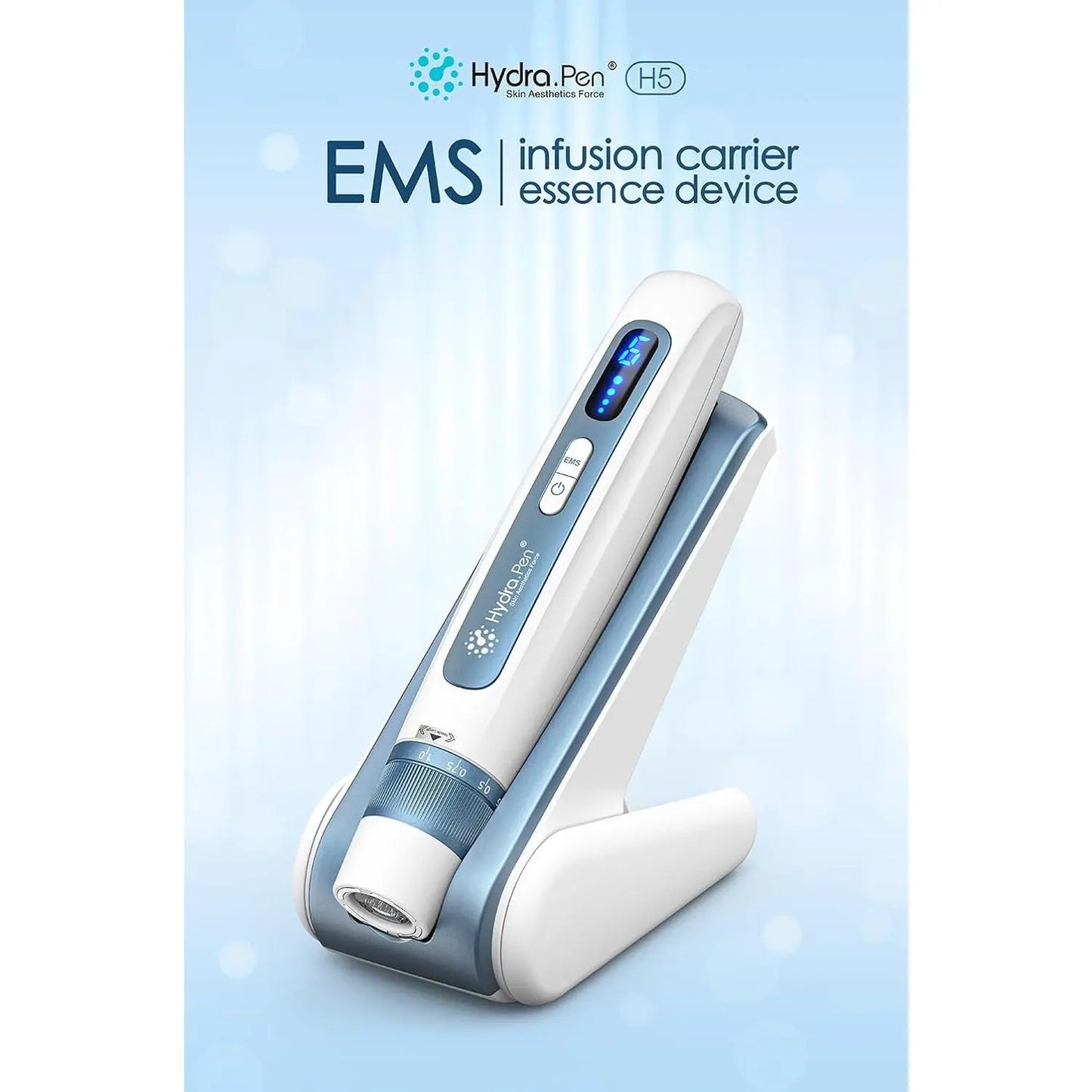 Hydra Pen H5 Wireless Facial Beauty Tool with LED Display & 20 Different Replaceable Cartridges | Skin Rejuvenation & Essence Absorption Device (No Serum Included)