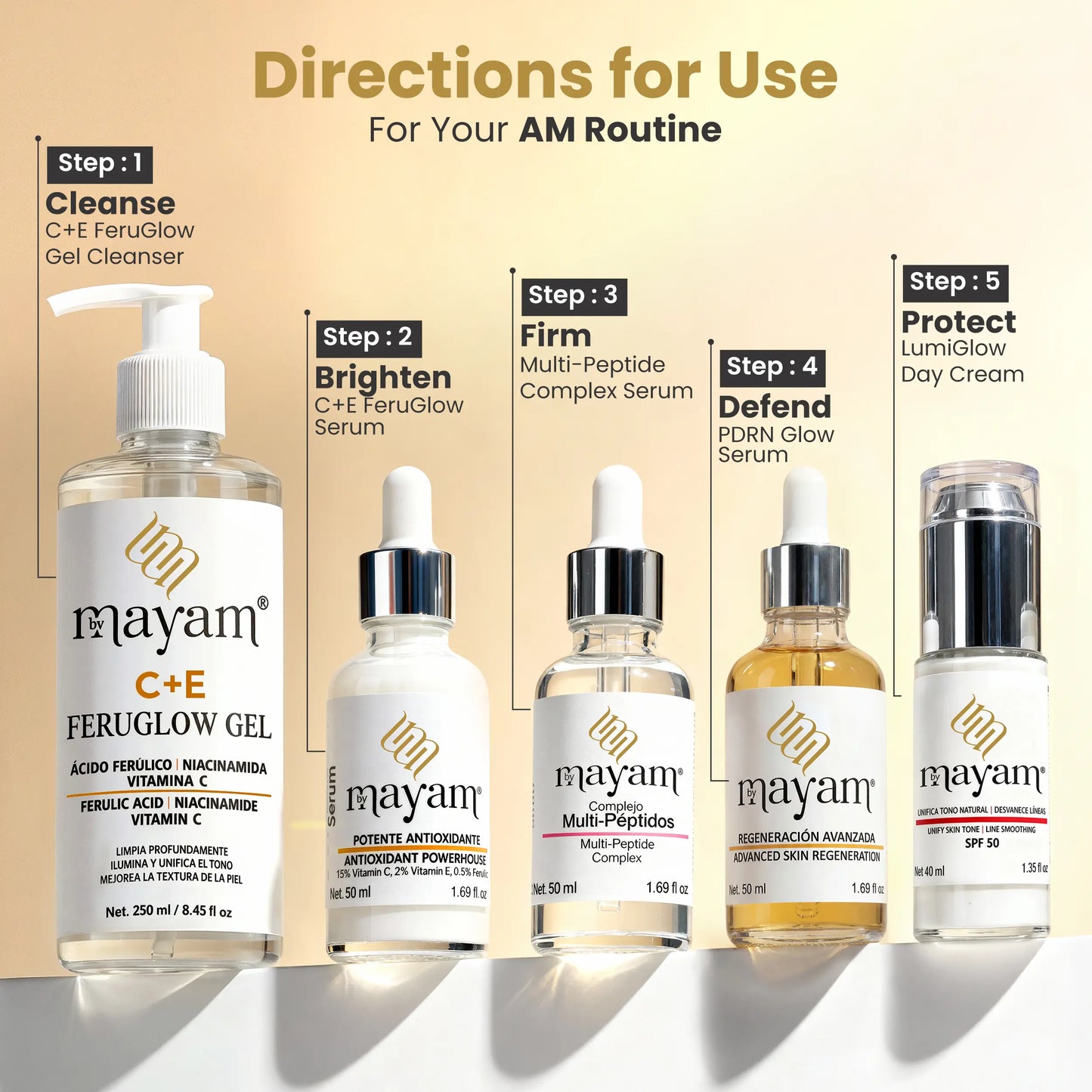 Mayam Beauty PDRN Glow Serum 50 Ml 1.69 Fl Oz Advanced Formula with PDRN Hyaluronic Acid & Peptides for Cell Regeneration & Skin Brightening Anti-Aging