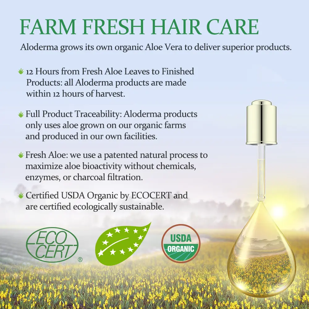 Aloderma Aloe Vera Hair Care Set: Volumizing Shampoo, Nourishing Conditioner