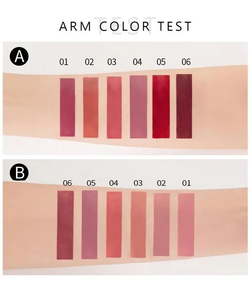 HANDAIYAN 6PCS Velvet Matte Liquid Lipstick Set – Long-Lasting, Waterproof, Quick-Dry Lip Stain Kit, Non-Stick Cup Glossy & Matte Lip Makeup Set