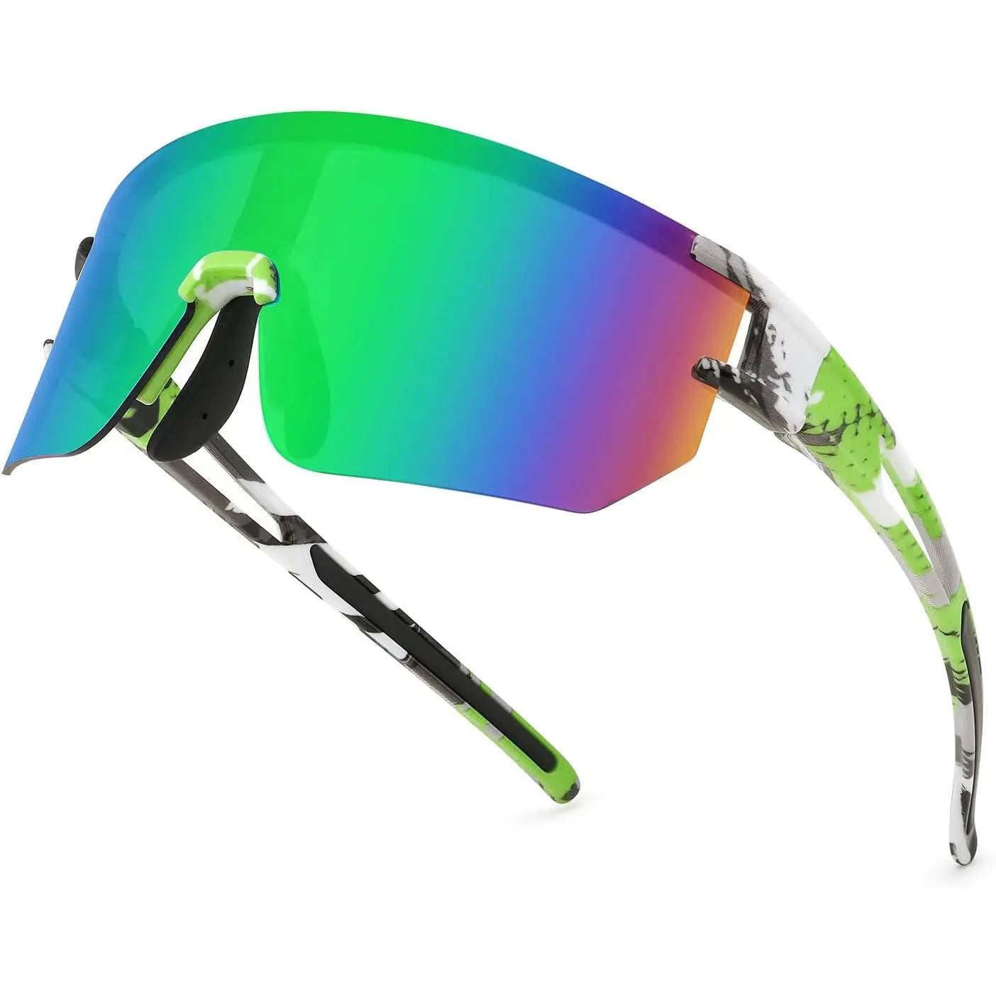 FEISEDY Men Women Cycling Sunglasses, 80S Sport Baseball Mirrored Sun Glasses for Youth Adults Running Softball B8171