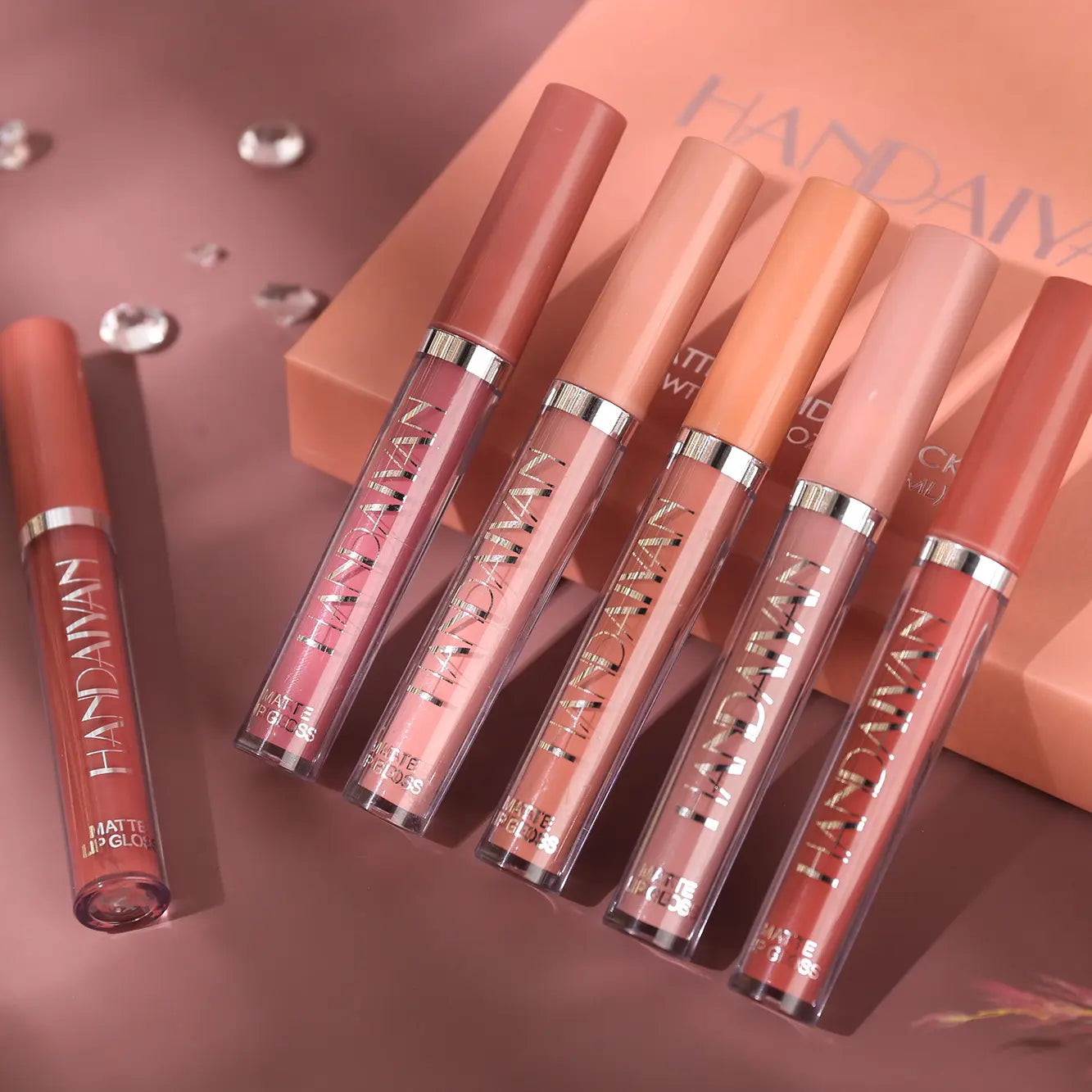 HANDAIYAN 6PCS Velvet Matte Liquid Lipstick Set – Long-Lasting, Waterproof, Quick-Dry Lip Stain Kit, Non-Stick Cup Glossy & Matte Lip Makeup Set