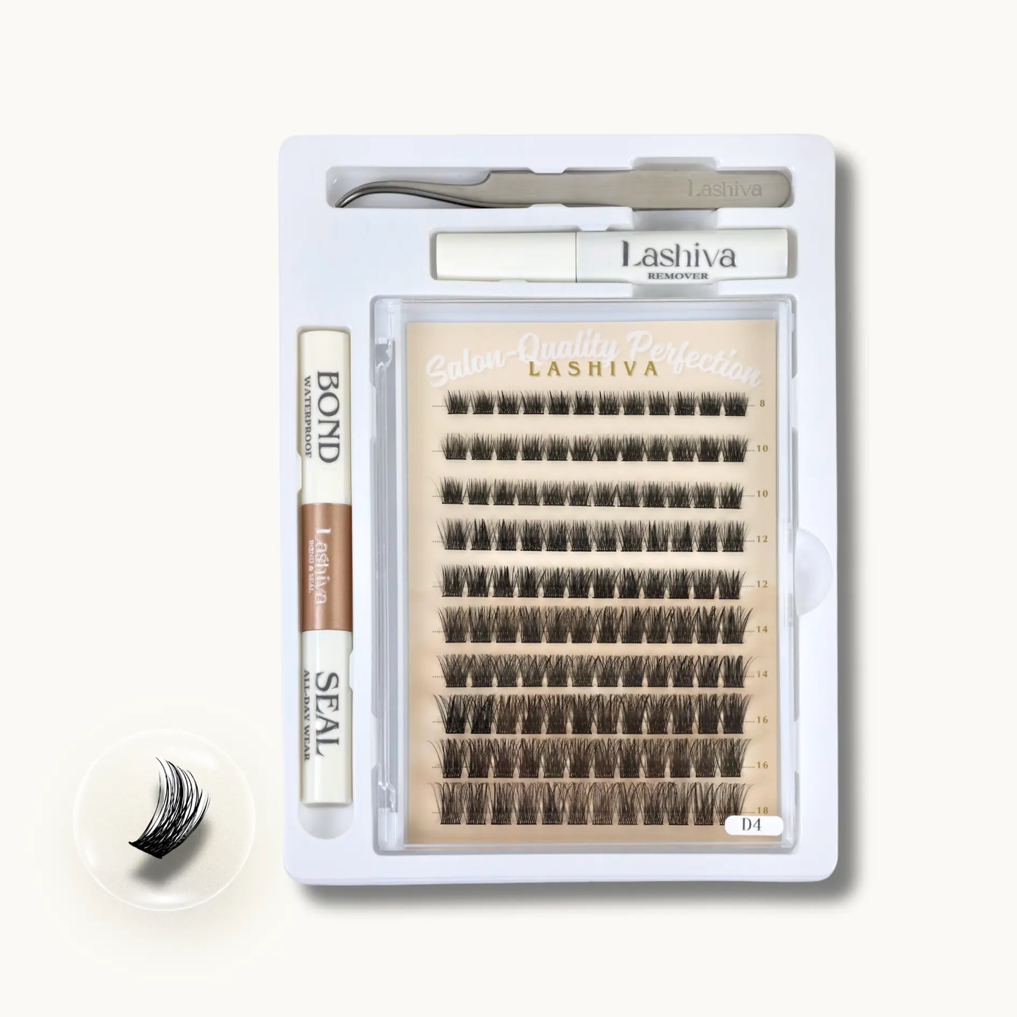 Lashiva VEIL- Wispy Lash Extension Kit | 100 Pcs 8-18 Mm  At-Home Lash Game Changer