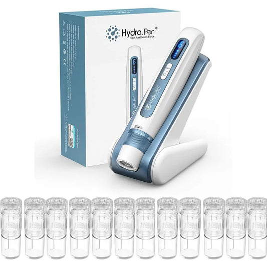 Hydra Pen H5 Wireless Facial Beauty Tool with LED Display & 20 Different Replaceable Cartridges | Skin Rejuvenation & Essence Absorption Device (No Serum Included)