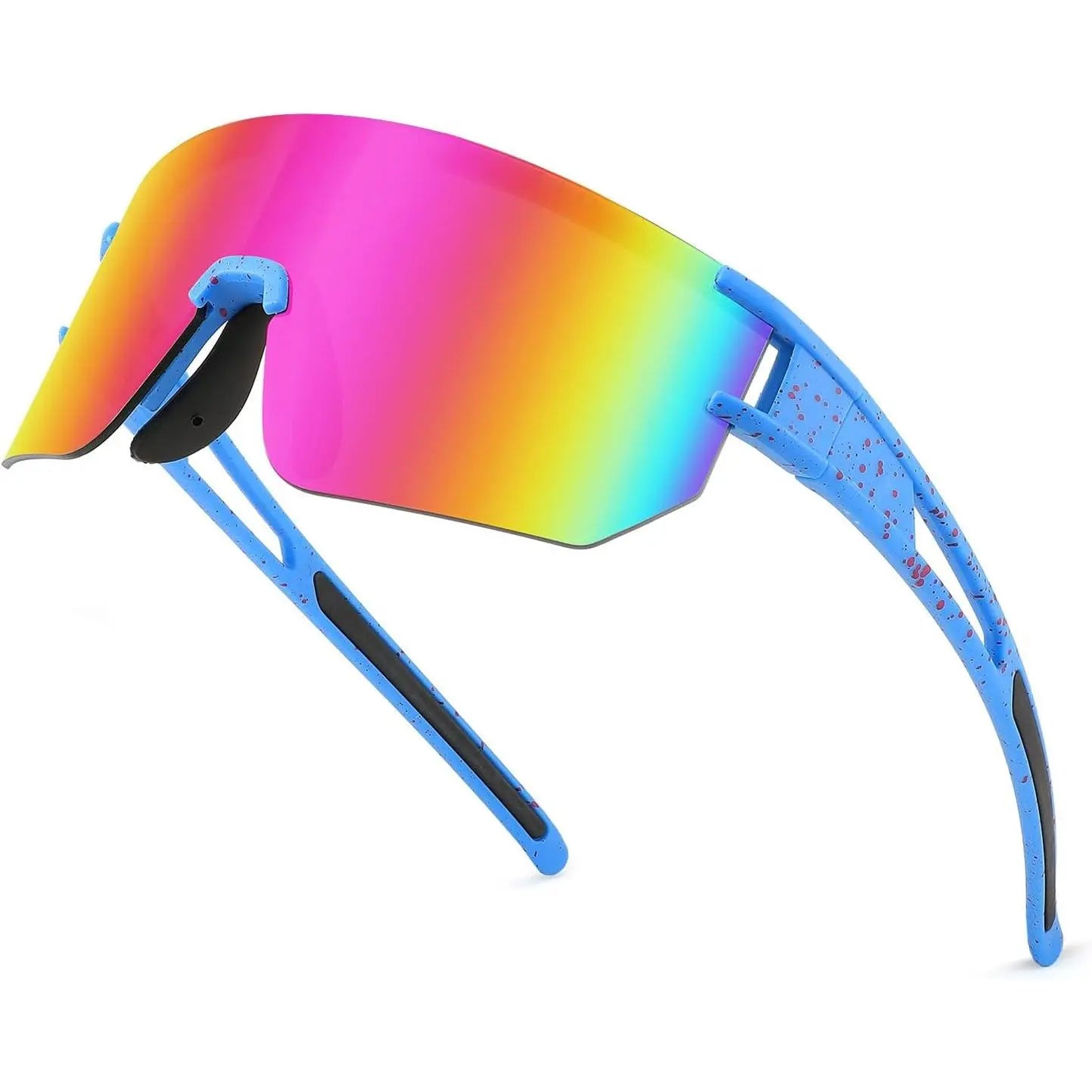 FEISEDY Men Women Cycling Sunglasses, 80S Sport Baseball Mirrored Sun Glasses for Youth Adults Running Softball B8171