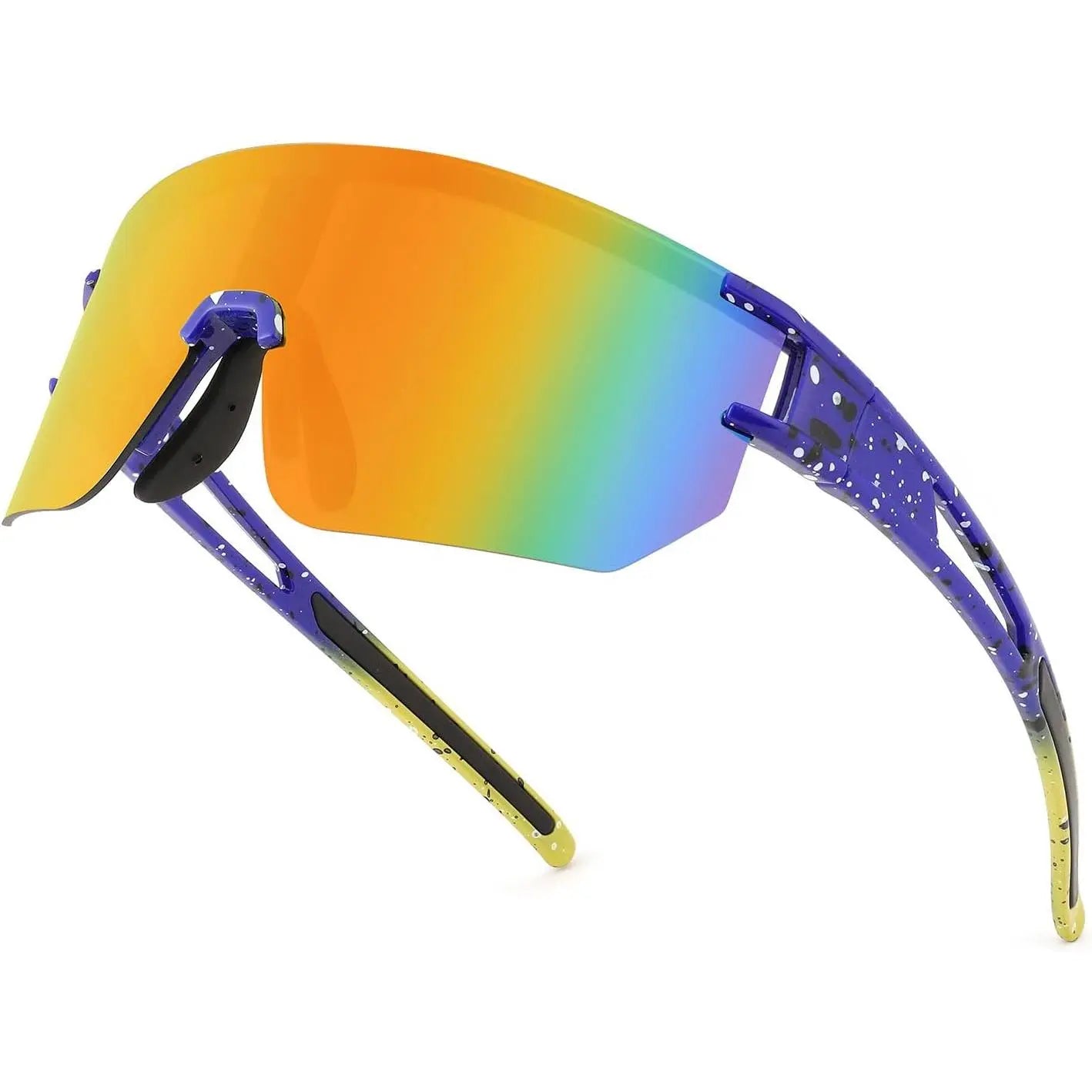 FEISEDY Men Women Cycling Sunglasses, 80S Sport Baseball Mirrored Sun Glasses for Youth Adults Running Softball B8171