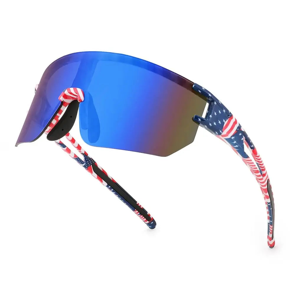 FEISEDY Men Women Cycling Sunglasses, 80S Sport Baseball Mirrored Sun Glasses for Youth Adults Running Softball B8171