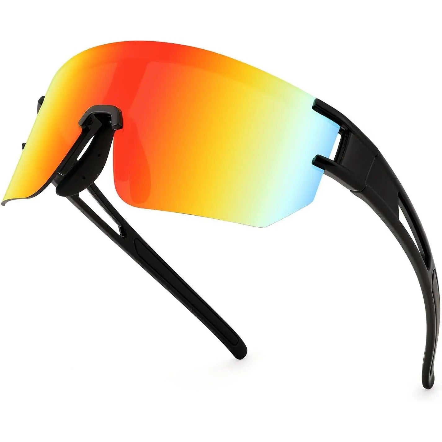 FEISEDY Men Women Cycling Sunglasses, 80S Sport Baseball Mirrored Sun Glasses for Youth Adults Running Softball B8171