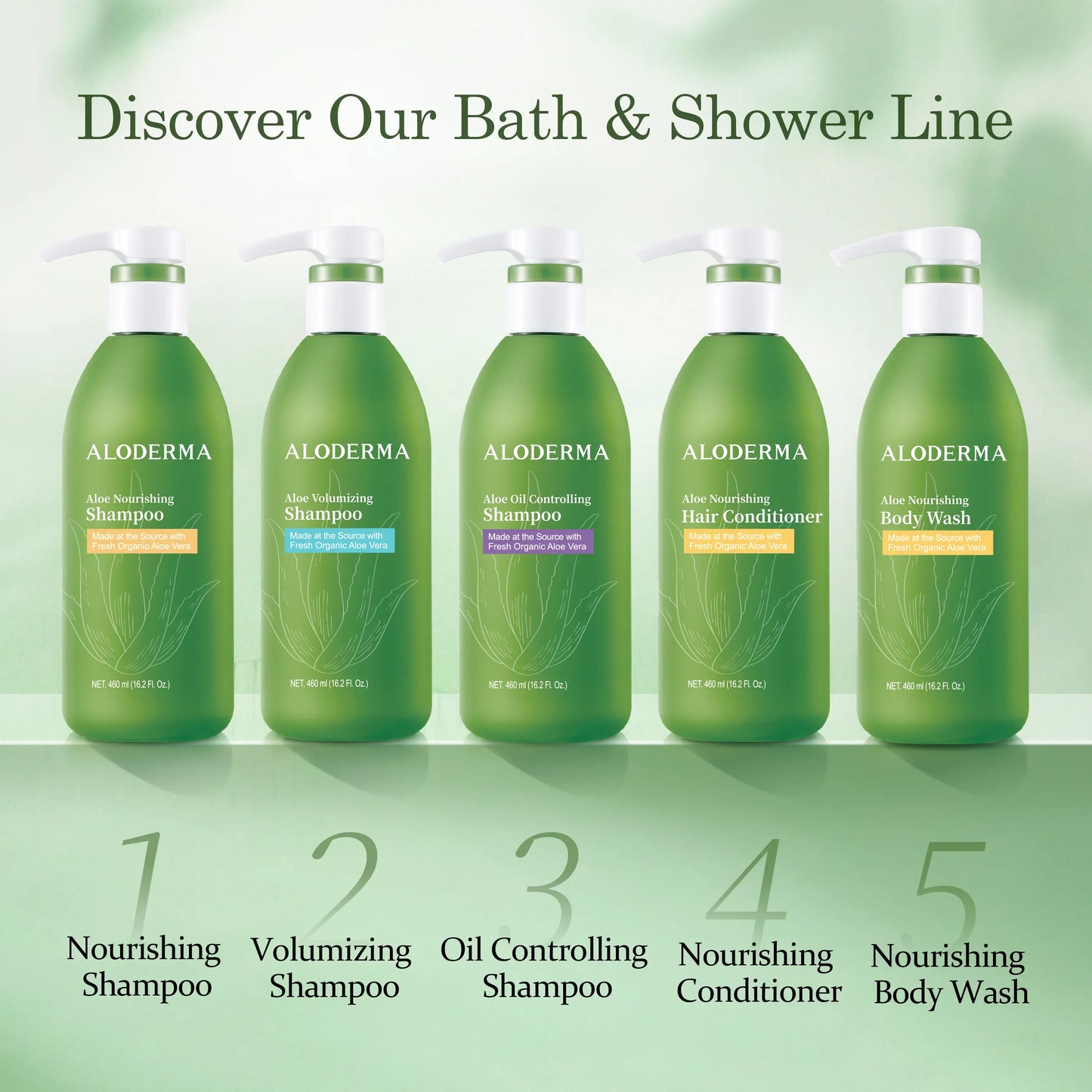 Aloderma Aloe Vera Hair Care Set: Volumizing Shampoo, Nourishing Conditioner