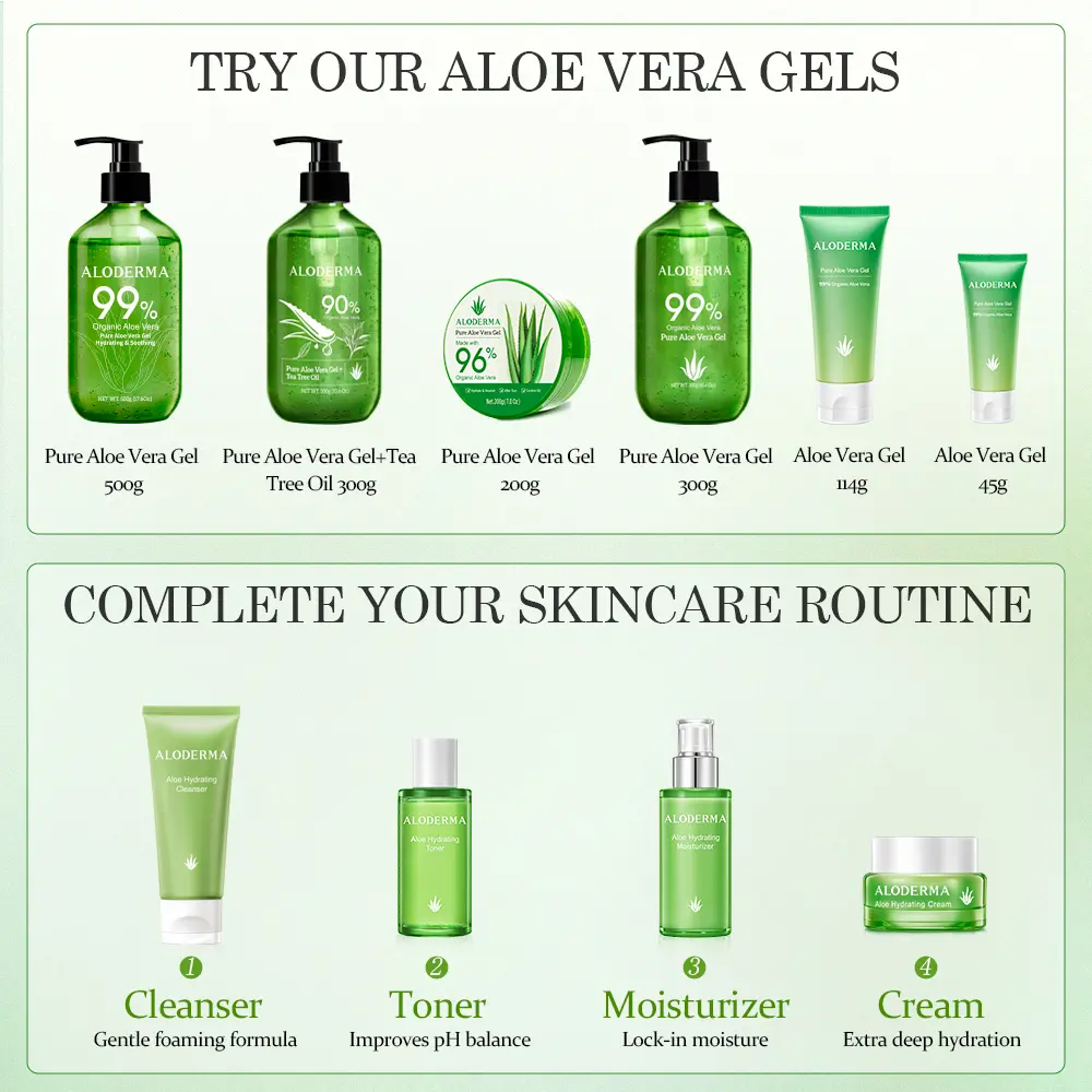 Aloderma Aloe Vera Hair Care Set: Volumizing Shampoo, Nourishing Conditioner