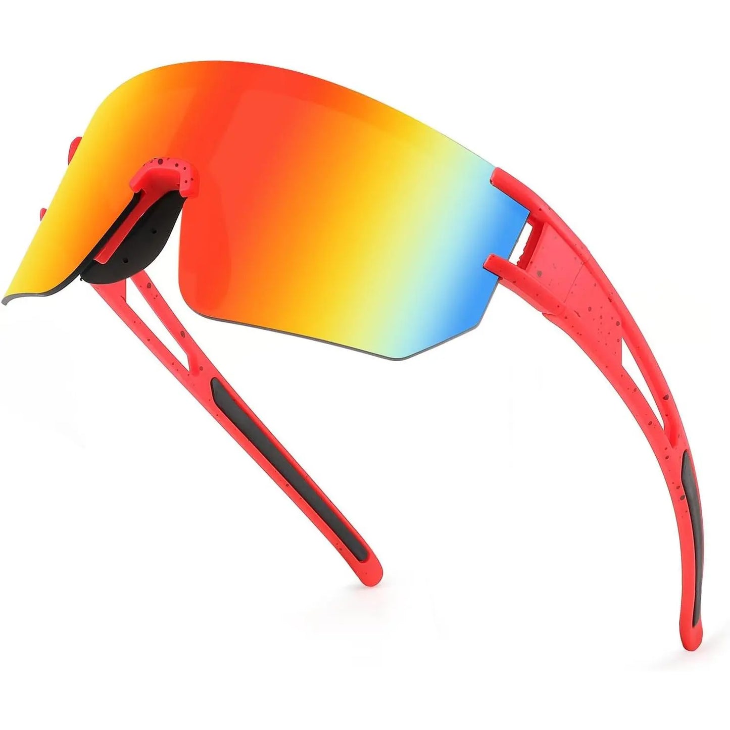 FEISEDY Men Women Cycling Sunglasses, 80S Sport Baseball Mirrored Sun Glasses for Youth Adults Running Softball B8171