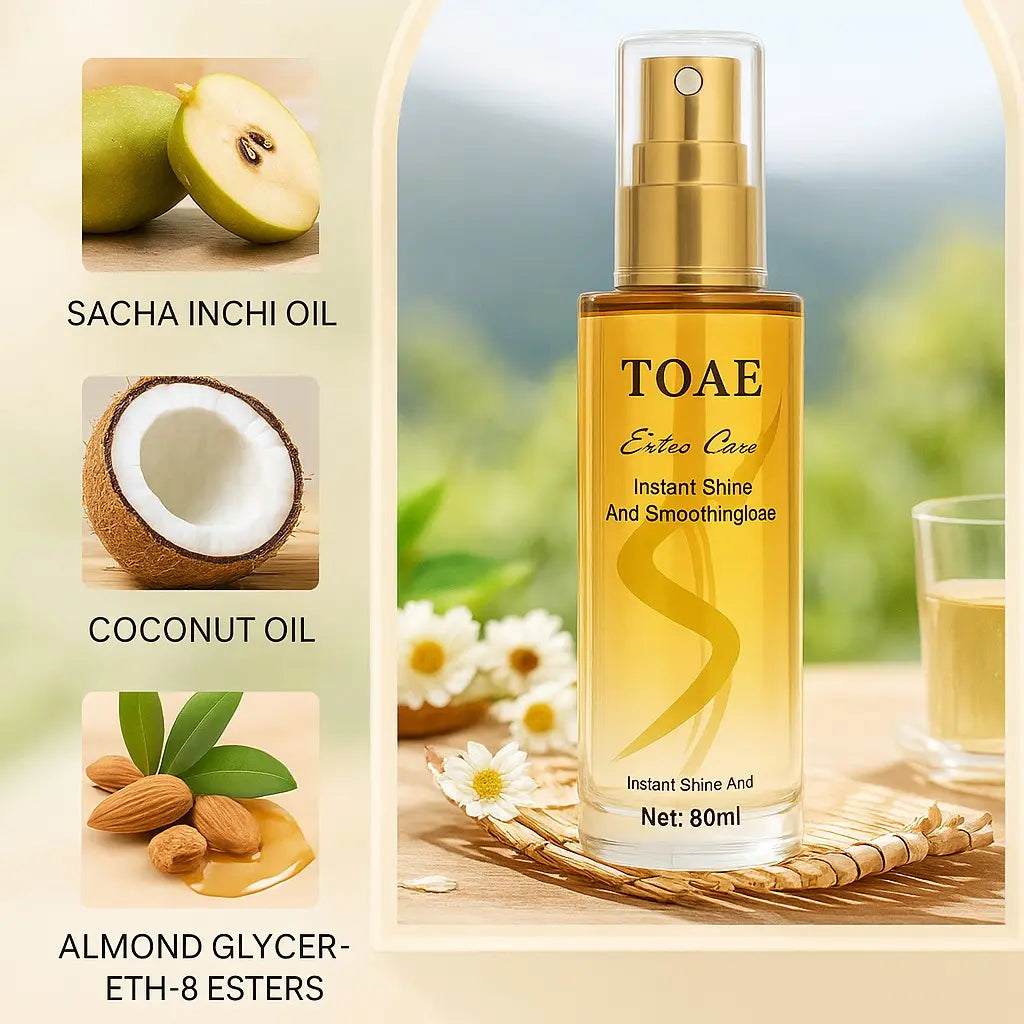 TOAE Hair Oil,Strong & Healthy Hair, Make Hair Longer Fuller Thicker, Split Ends & Dry Scalp Treatment ,Organic COCONUT Oil Vitamin E Nourish Scalpfor All Hair Types, Soothing, Moisturizing & Encouraging Longer, Healthier Hair-80Ml Haircare