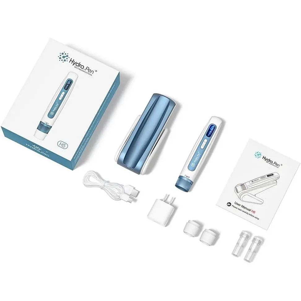 Hydra Pen H5 Wireless Facial Beauty Tool with LED Display & 20 Different Replaceable Cartridges | Skin Rejuvenation & Essence Absorption Device (No Serum Included)