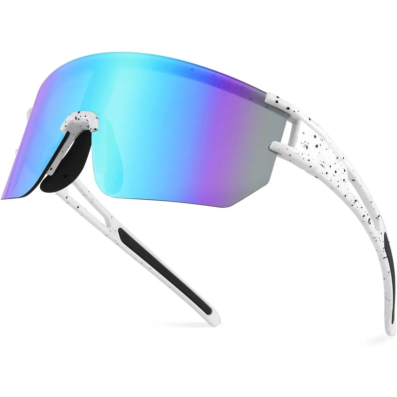 FEISEDY Men Women Cycling Sunglasses, 80S Sport Baseball Mirrored Sun Glasses for Youth Adults Running Softball B8171