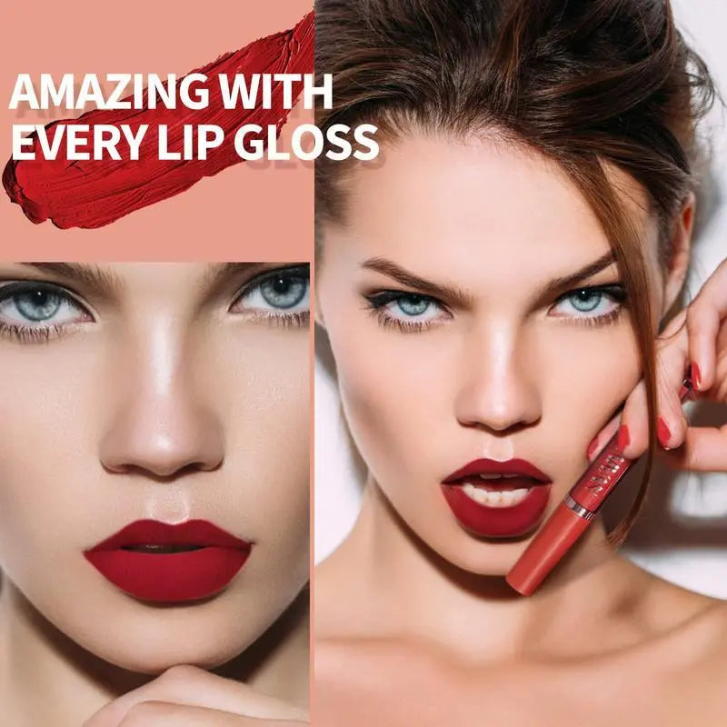 HANDAIYAN 6PCS Velvet Matte Liquid Lipstick Set – Long-Lasting, Waterproof, Quick-Dry Lip Stain Kit, Non-Stick Cup Glossy & Matte Lip Makeup Set